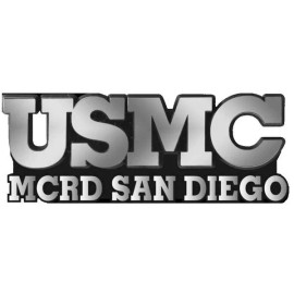 USMC MARINE CORPS  MCRD SAN DIEGO 4" USA MADE CAR CHROME EMBLEM MEDALLION