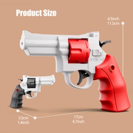 Squirt Gun for Kids-Summer Cool Soaker Water Guns for 3 4 5 6 7 8+Years Child&Adults-Long Range 2 Pcs Outdoor Toy for Swimming Pool Yard Lawn Beach-Rotating Clip Design (Revolver Ice Grey+Orange Red)