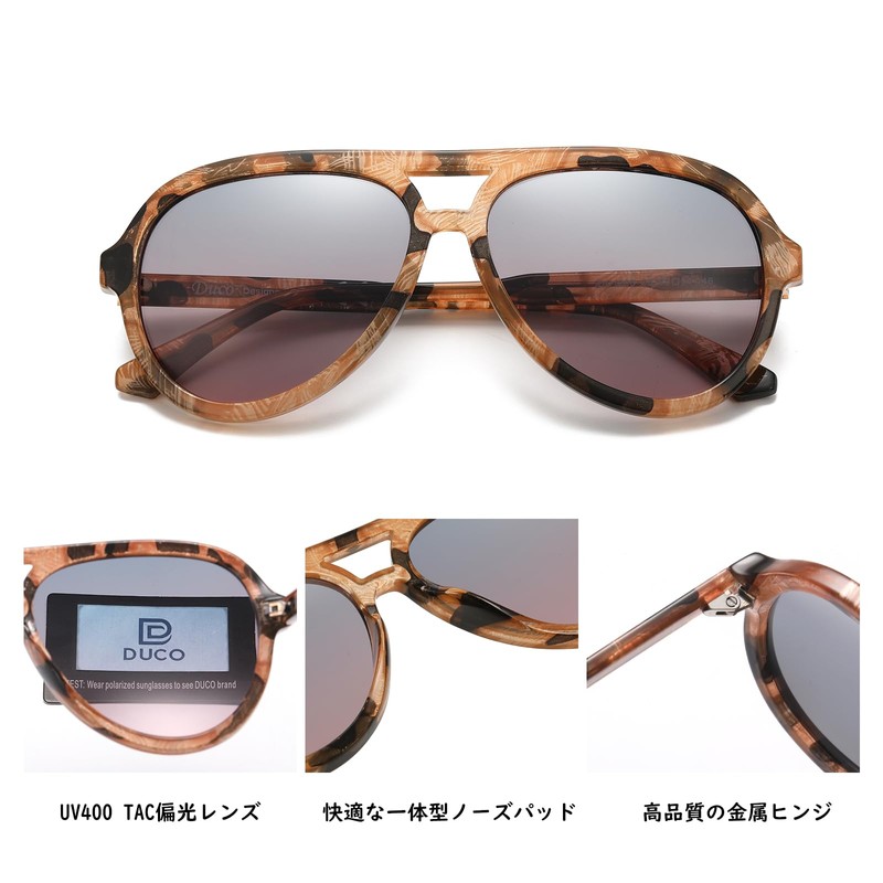 DUCO 1208 Women's Sunglasses, Polarized Sunglasses, Aviator, Teardrop Sunglasses, UV