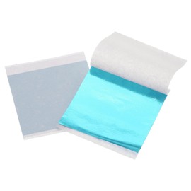 sourcing map 100pcs Leaf Sheets, 3.5" x 3.5" Foil Sheets Paper Sheets for DIY Crafts Painting Nails Resin Furniture Decoration(Light Blue)