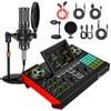 Podcast Equipment Bundle with Live Sound Card Audio Mixer, 3.5mm