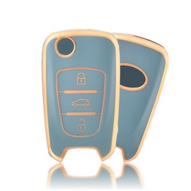 OFFCURVE Car Key Cover Car Key Case Key Fob Cover Car Key Protector 3 Buttons Compatible with Hyundai Elantra i10-i40 ix20-ix55 Santa Fe Verna Sportage Carens Forte Avante