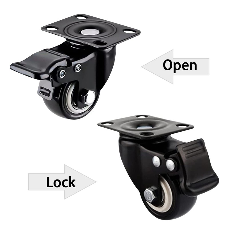 4 Pcs 40mm Heavy Duty Swivel Castors 360 Degree Silent