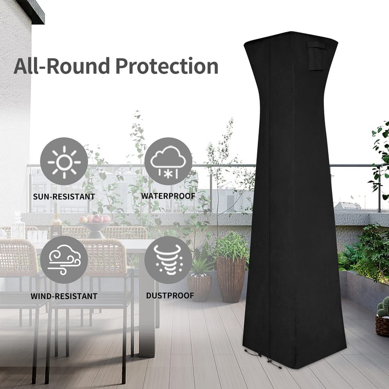 Easy-Going Pyramid Torch Patio Heater Cover with Zipper and Storage