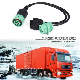 KIMISS ODB2 Scanner, 9 Pin to OBD2 Interface Truck Y - Cable Adapter OBDII Y Splitter Truck GPS 16Pin Male to Female J1939