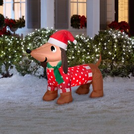 Gemmy 4ft LED Inflatable Polka Dot Pooch Holiday Decoration