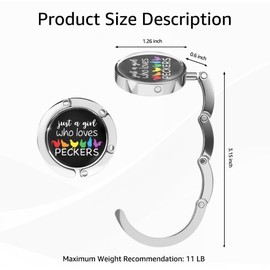 Mhfpl Just A Girl Who Loves Peckers Purse Hook, Cute Pecker Purse Holder Handbag Hanger Desk Table Bag Hook, Gifts for Woodpecker Lover, Christmas Birthday Gifts for Women Mom Aunt Sister Friend