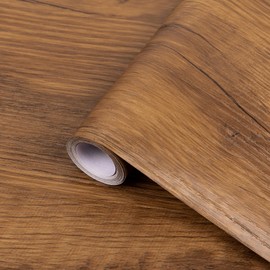 practicalWs Wood Contact Paper Brown Wood Peel and Stick Wallpaper Vintage Rustic Grain Wooden Self Adhesive Removable Wall Paper for Countertops Drawer Liner Cabinets and Drawers 17.7in x 472.4in