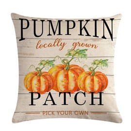 ULOVE LOVE YOURSELF 2pack Pumpkin Patch Pillow Covers Autumn Harvest with Vintage Red Truck Farmhouse Decorative Throw Cushion Covers Pillowcases,20 x 20 Inches