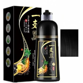 Champú de coloración instantánea 500ml, champú de coloración, 100% cobertura de canas, tinte natural, champú 3 en 1