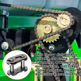 HINZIC 15Pcs #50 Roller Chain Connecting Links, Heavy Duty Steel Master Connector Link for Agricultural Machines, Motorcycles, Mini Bike