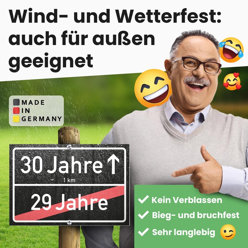DankeDir! 30 Years (29 Years Over) Black Place Sign -