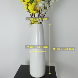 DOCFLVAS 12Inch Tall Vase Ceramic White Flower Vase,Home Decor White Vase for Pampas Grass,Modern Textured Vases for Living Room Decorations,Shelf,Table Centerpieces,Farmhouse Small Ceramic Vase