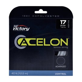 Acelon Advanced Copolyester Tennis Racquet String, 17GA 1.25mm, Silver