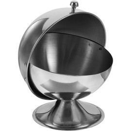 Stainless Steel Sugar Bowl with Roll Top Lid Kitchen Condiment Jar Airtight Sugar Canister for Countertop Exquisite Design Easy to Clean and Use for Home and Coffee Shops