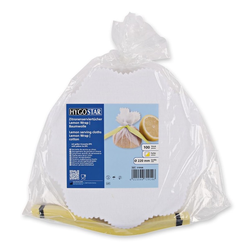 FRANZ MENSCH Hygostar Lemon Wrap Tea Towels, Cotton, Pack of