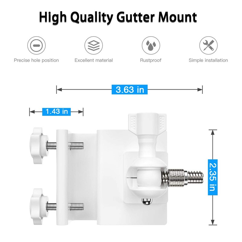 HOLACA Weatherproof Gutter Mount for Arlo Pro, Arlo Ultra, Reolink