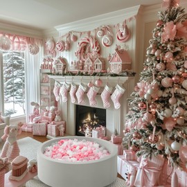 TRENDPLAY Star Ball Pit Balls for Toddlers - 200 Count Star Balls Different Shapes, Non-Toxic Plastic Balls Boys Girls Festival Party Decoration, Pink+White+ Clear