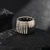Dazzling Wide Funny Chunky Metal Adjustable Elastic Stretch Band Rings