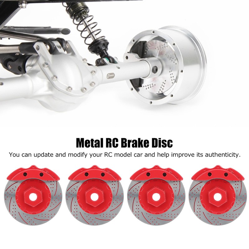 4Pcs Metal Simulation Brake Disc Calipers for Traxxas TRX4 TRX6