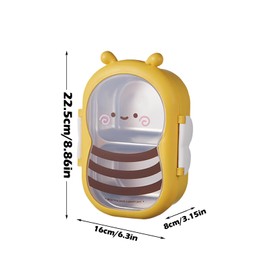 Cartoon Bee Lunch Box, Stainless Steel Lunch Box for Children, Stainless Steel Lunch Box with Compartments, Satch Lunch Box Stainless Steel, Can Be Used for School, Work, Picnic and Travel