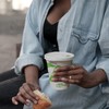 16 oz Compostable Paper Cups with White Flat Lids -