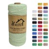 Uiopa Macrame Cord 2mm x 200m, 3-Strand Twisted Natural Cotton