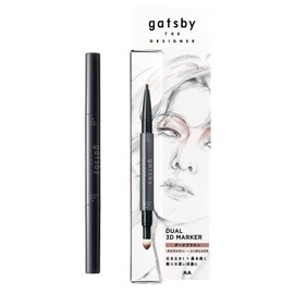 Gatsby The Designer Dual 3D Markers, Dark Brown, Men's Cosmetics, Nose Shadow Eyeliner, Carved Face
