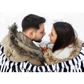 MACEVIA Flannel Fleece Throw Blanket for Couch, Zebra Blanket Black and White for Adult, Lightweight Warm Cozy Soft Blanket for Bed Sofa 260GSM, Suitable for All Seasons (Black Zebra,50x60inches)