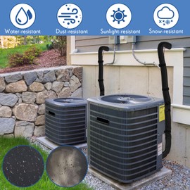 4 Sets 3 Layers HVAC Copper Pipe Insulation Cover 72x10.2 Inch 600d Oxford Ac Pipe Insulation Covers Wrap Outdoor Tube Protector Sleeve for Ac Line Central Air Conditioning Mini Splits