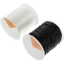 Bead Cord Crystal Elastic Stretchy Bracelet String, 2Pcs Elastic String Cord Elastic Thread Beading String Cord,Elastic Bracelet String Stretchy String Crystal String Bead Cord Elastic Beading Thread