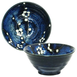 Made in Japan SET of 2 Japanese Rice Soup Bowls 5.25"D Porcelain Cherry Blossom Made in Japan