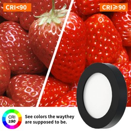 VST Under Cabinet Lights CCT 3000K-6000K, Puck Lights Color Temperature and Brightness Adjustable with Touch Switch and ETL Listed Led Driver, Plug in Led Light for Kitchen Under Cabinet Wardrobe