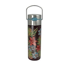 Eigenart Leeza Rustic Flower Double-Walled Thermal Water Bottle Stainless Steel with Sports Cap and Strainer, BPA-Free, 500 ml, 11016
