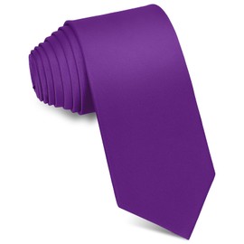 Puistr Men's Ties Solid Pure Color 3.15" (8CM) Necktie Plain Formal Purple Ties For Men