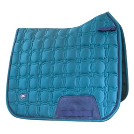 WOOF WEAR VISION DRESSAGE SADDLE CLOTH - Luxurious Satin Quilted Fabric (Ocean)