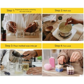 Beesworks 100 Piece Cotton Candle Wick 6" Pre-Waxed for Candle Making, Candle DIY