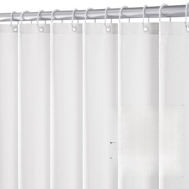 MIULEE Linen Textured Shower Curtain, 180 x 180 cm, White, Heavy Hotel Luxury Polyester Waterproof Shower Curtains, Anti-Mould, Washable Fabric Bath Curtain for Bathroom with 12 Rings