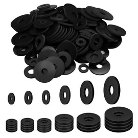 MisFun Pack of 120 Rubber Washers, Rubber Flat Washers Set, Rubber Washers, Flat Rubber Seals, Flat Washers, for Household Appliances, Taps, Screws Bolts