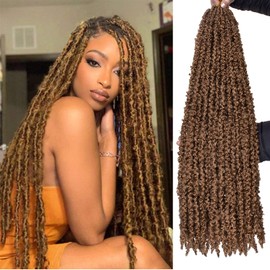 ZRQ Butterfly Locs Crochet Hair 30 Inch 6 Packs Pre-Twisted Distressed Butterfly Twist Hair Messy Braids for Women #27