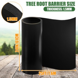 Joewuzun Tree Root Barrier 24in Tree Root Barrier Heavy Duty Bamboo Barrier Protects Sidewalks Roads and Driveways 20ft