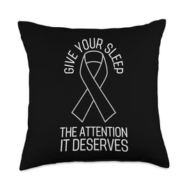 Sleep Apnea Warrior OSA Awareness Apparel Obstructive Sleep Awareness for Apnea Warriors Throw Pillow, 18x18, Multicolor
