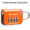 OW-Travel Luggage Locks TSA Approved (2 Pack Orange) 4 Digit