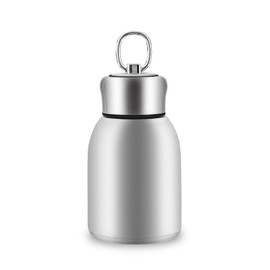 Boziee 280 ml Small Stainless Steel Thermos Flask, BPA-Free, Portable Insulated Flask for Hot and Cold Drinks (Silver Gold)