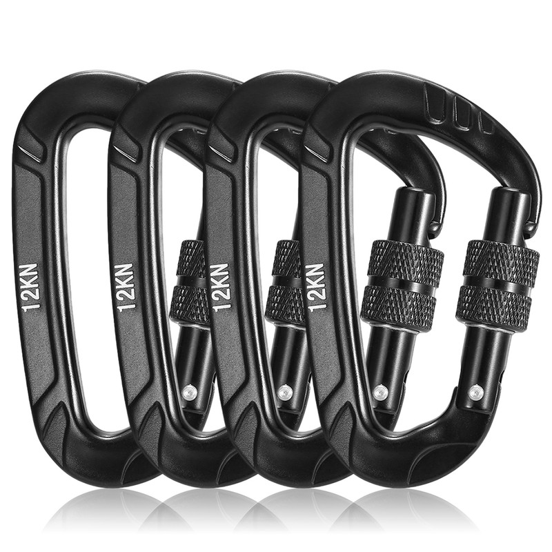 4pcs 12KN Twist Locking Carabiner Snag Free Carabiner Pet Collar