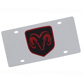 Eurosport Daytona Logo License Plate for Dodge Ram (Red On Chrome)