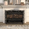 Deco 79 Metal Scroll Foldable Mesh Netting 3 Panel Fireplace