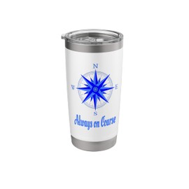 Ship Sailing Boat Captain Skipper Wind Rose Compass Stainless Steel Insulated Tumbler
