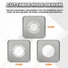 HARFINGTON 2pcs Wall Split Flange 0.79" (20mm) Plastic Square Adjustable