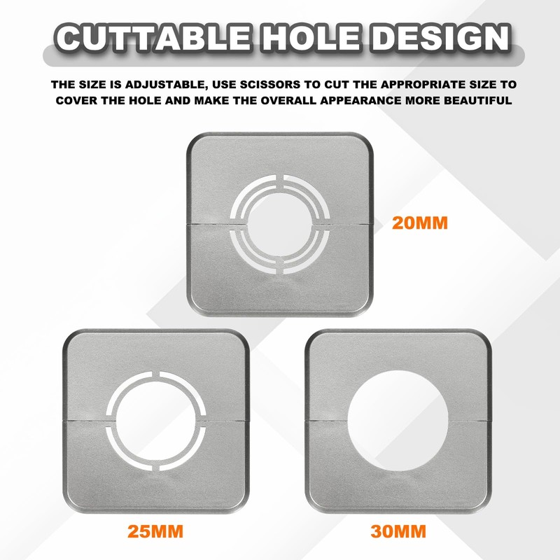 HARFINGTON 2pcs Wall Split Flange 0.79" (20mm) Plastic Square Adjustable